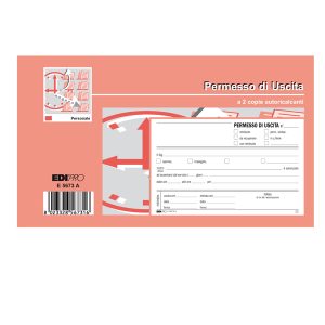 Blocco permesso uscita - 9,9 x 17cm - 50/50 fogli autoricalcanti - Edipro - immagine 1