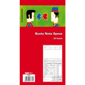 Blocco buste nota spese - 28 x 15cm - Edipro - conf. 25 buste - immagine 1