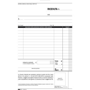 Blocco ricevute sanitarie numerate - 50/50 fogli autoricalcanti - 23 x 15cm - Edipro - immagine 2