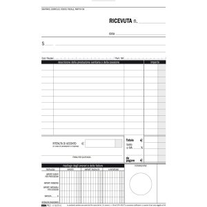 Blocco ricevute sanitarie numerate - 50/50 fogli autoricalcanti - 23 x 15cm - Edipro - immagine 3