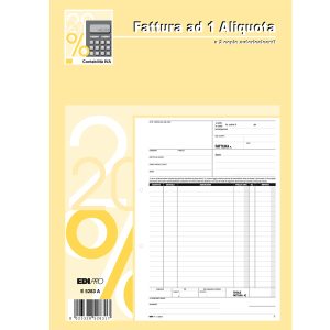 Blocco fatture 1 aliquota Iva - 50/50 fogli autoricalcanti - 29,7 x 21cm - Edipro - immagine 1