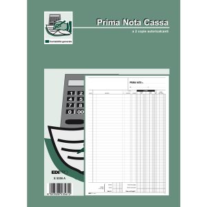 Blocco prima nota cassa entrate/uscite/Iva - 50/50 fogli autoricalcanti - 31 x 21cm - Edipro - immagine 1