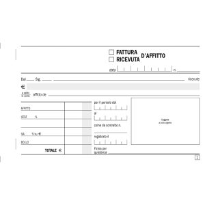 Blocco ricevute d'affitto - 50/50 fogli autoricaricanti - 9,9 x 17cm - 50 fogli - Edipro - immagine 2