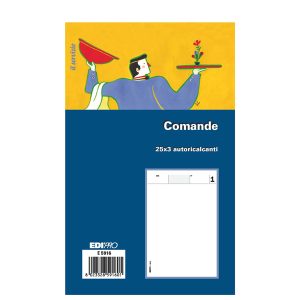 Blocco comande - 25/25/25 fogli autoricalcanti - 17 x 9,9cm - Edipro - immagine 1