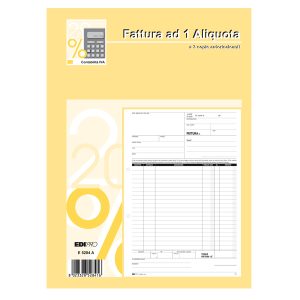 Blocco fatture 1 aliquota Iva - 33/33/33 fogli autoricalcanti - 29,7 x 21cm - Edipro - immagine 1