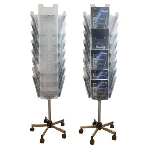 Portariviste girevole da terra Carousel Stacker - 24 vaschette A4 - Tecnostyl - immagine 1