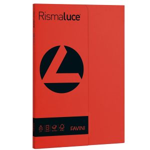 Carta Rismaluce Small - A4 - 90 gr - rosso scarlatto 61 - Favini - conf. 100 fogli - immagine 1