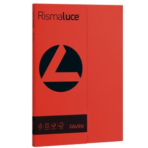 Carta Rismaluce Small - A4 - 200 gr - scarlatto 61 - Favini - conf. 50 fogli - immagine 1