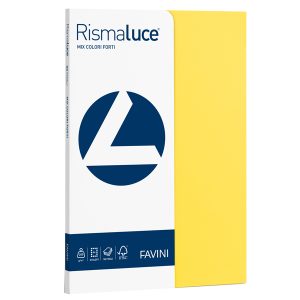 Carta Rismaluce Small - A4 - 200 gr - mix 5 colori - Favini - conf. 50 fogli - immagine 1