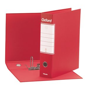 Registratore Oxford G83 - dorso 8 cm - commerciale 23x30 cm - rosso - Esselte - immagine 1