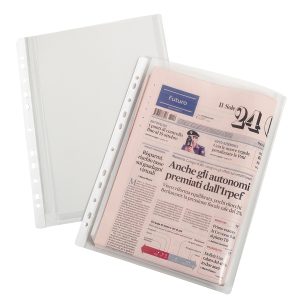Buste forate con soffietto - Superior - buccia - 21x29,7 cm - trasparente - Favorit - conf. 10 pezzi - immagine 1