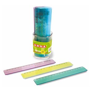 Barattolo 30 righelli - 17cm - colori trasparenti assortiti - Arda - immagine 1