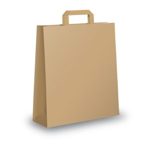 Shopper - maniglie piattina - 36 x 12 x 41 cm - carta kraft - avana - Mainetti Bags - conf. 25 pezzi - immagine 1