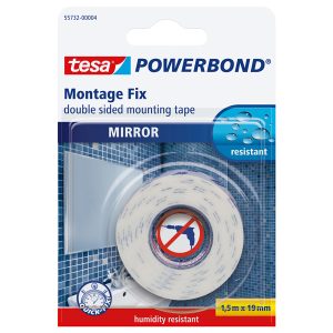 Nastro biadesivo Tesa Powerbond - per specchi - 1,9 cm x 1,5 m - bianco - Tesa - blister 1 pezzo - immagine 1