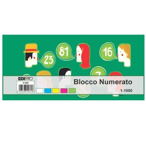 Blocchi numerati (1/1000) - 5 colori assortiti - 6 x 13 cm - Edipro - immagine 1