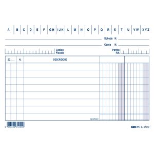 Schede in cartoncino 2 colonne - 10,5x15 cm orizzontale - Edipro - conf. 100 pezzi - immagine 1