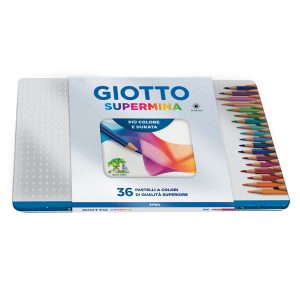 Pastello Supermina - mina 3,8 mm - colori assortiti - Giotto - astuccio in metallo 36 pezzi - immagine 1