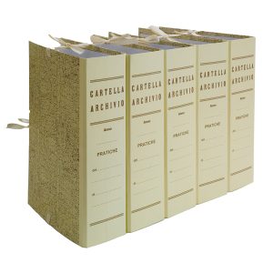 Faldone - legacci incollati - juta - 35x25 cm - dorso 20 cm - paglia - Brefiocart - immagine 1