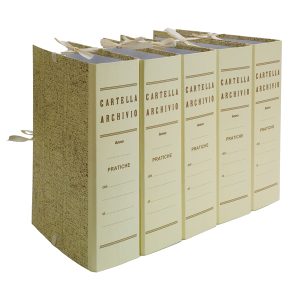 Faldone - legacci incollati - per Gazzetta Ufficiale - juta - 31x22 cm - dorso 10 cm - paglia - Brefiocart - immagine 1