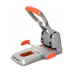 Perforatore HDC150 - max 150 fogli - 2 fori - passo 8 cm - grigio/arancio - Rapid - immagine 1
