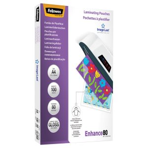 Pouches Enhance80 - A4 - 216x303 mm - 80 micron - Fellowes - scatola 100 pezzi - immagine 1