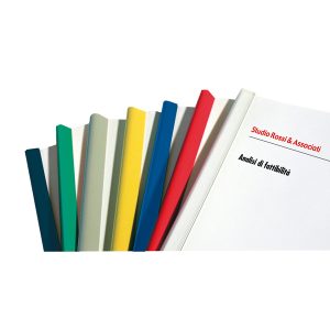 Dorsetti tondi per rilegatura - 3 mm - grigio - Fellowes - scatola 50 pezzi - immagine 1