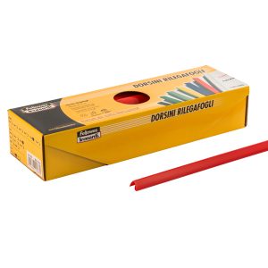Dorsetti tondi per rilegatura - 3 mm - rosso - Fellowes - scatola 50 pezzi - immagine 1