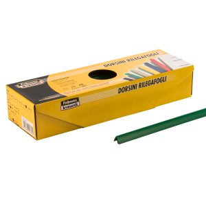 Dorsetti tondi per rilegatura - 3 mm - verde - Fellowes - scatola 50 pezzi - immagine 1