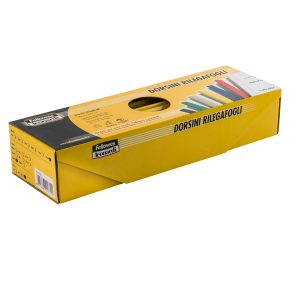 Dorsetti tondi per rilegatura - 8 mm - giallo - Fellowes - scatola 50 pezzi - immagine 1