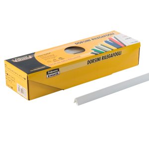 Dorsetti triangolari per rilegatura - 11 mm - bianco - Fellowes - scatola 30 pezzi - immagine 1