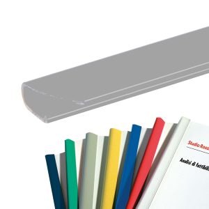 Dorsetti triangolari per rilegatura - 11 mm - grigio - Fellowes - scatola 30 pezzi - immagine 1