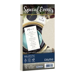 Busta Special Events metal - crema - 110 x 220mm - 120gr - Favini - conf. 10 buste - immagine 1