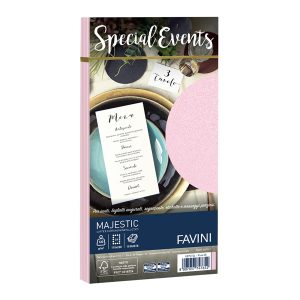 Busta Special Events metal - rosa - 110 x 220mm - 120gr - Favini - conf. 10 buste - immagine 1