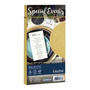 Busta Special Events metal - oro - 110 x 220mm - 120gr - Favini - conf. 10 buste - immagine 1