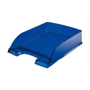 Vaschetta portacorrispondenza Leitz Plus Standard - 25,5 x 7 x 36 cm - blu trasparente - Leitz - immagine 1