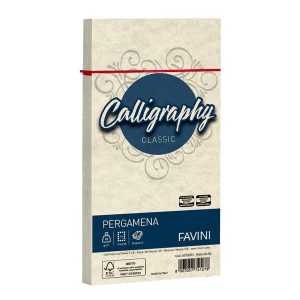 Busta Calligraphy Pergamena - 110 x 220 mm - 90 gr - naturale 06 - Favini - conf. 25 pezzi - immagine 1