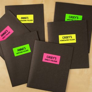 Etichette adesive LP4F - in carta - angoli arrotondati - permanenti - 47,5 x 25,5 mm - 44 et/fg - 70 fogli - arancio fluo - Tico - immagine 2