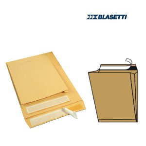 Busta a sacco Mailpack - soffietti laterali - fondo preformato - strip adesivo - 19 x 26 x 4 cm - 80 gr - avana - Blasetti - conf. 10 pezzi - immagine 1