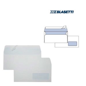 Busta Eco Strip Laser FSC - con finestra - adatta a stampa laser - 11 x23 cm - 90 gr - bianco - Blasetti - conf. 500 pezzi - immagine 1