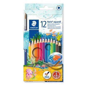 Pastelli Noris Aquarell 144 - colori assortiti - Staedtler - astuccio 12 pezzi - immagine 1