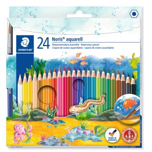 Matite colorate Noris aquarell - colori assortiti - Staedtler - astuccio 24 pezzi - immagine 1