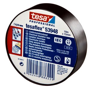 Nastro adesivo isolante - professionale - 1,5 cm x 10 m - nero - Tesa - immagine 1