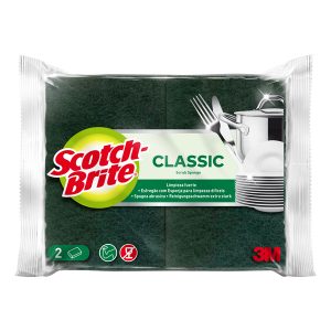 Spugna Classic - 14,2x2,4x11,5 cm - giallo/verde - Scotch Brite® - conf. 2 pezzi - immagine 1