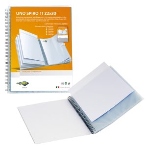 Portalistini personalizzabile Uno Spiro TI - con spirale - 22x30 cm - 40 buste - blu - Sei Rota - immagine 1