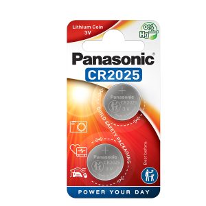 Micropila CR2025 - 3V - a pastiglia - litio - Panasonic - blister 2 pezzi - immagine 1