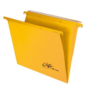 Cartella sospesa Joker - cassetto - interasse 33 cm - fondo V - 31,3 x 25 cm - giallo - Bertesi - immagine 1