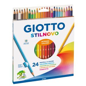 Pastelli colorati Stilnovo - diametro mina 3,3 mm - colori assortiti - Giotto - astuccio 24 pezzi - immagine 1