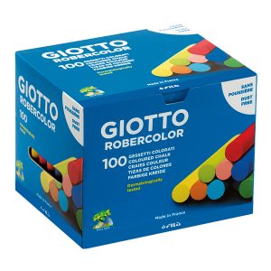 Gessetti Robercolor - lunghezza 80mm con diametro 10mm - colorati - Giotto - Scatola 100 gessetti tondi - immagine 1