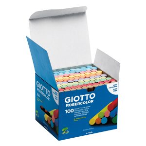 Gessetti Robercolor - lunghezza 80mm con diametro 10mm - colorati - Giotto - Scatola 100 gessetti tondi - immagine 2