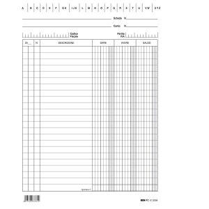 Schede in cartoncino dare/avere/saldo - 21 x 15 cm - Edipro - conf. 100 pezzi - immagine 1